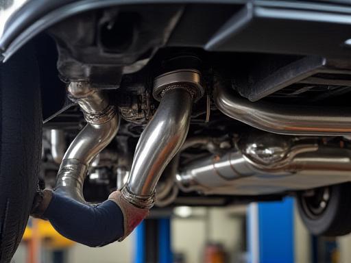 Sistema de escape deportivo instalado en un vehículo